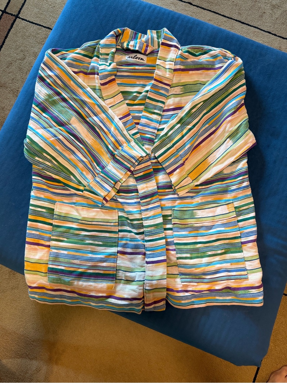 Striped Open-Front Sweater Jacket - Multi - Picture 2 of 4